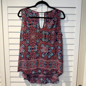 Women's Sleeveless V-Neck Tunic‎ Blouse Made in USA Lightweight Dressy Casual